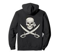 Pirate Skull Crossed Swords Jolly Roger Vintage Halloween Pullover Hoodie