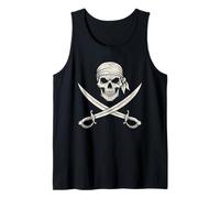 Pirate Skull Crossed Swords Jolly Roger Vintage Halloween Tank Top