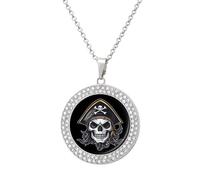 Pirate Skull Diamond Necklace Cute Pendant Necklace