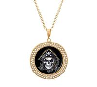 Pirate Skull Diamond Necklace Cute Pendant Necklace