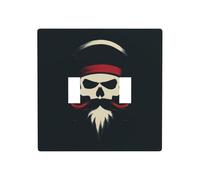 Pirate Skull Double Gang Toggle Light Cover Wall Plate Switch Decor Standard Size - 11.4x11.4cm