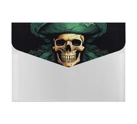 Pirate Skull File Folder, Plastic Accordion File Folders with 6 Pockets, Expanding File Organizer with Snap Closure, Portable Document Paper Organizer, Office Supplies Filing Folders