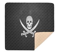 Pirate Skull Flag Calico Jack Large Sturdy Baby Play Mat for Floor Lightweight Padded Baby Mat for Baby Kids Toddlers Infants, 50'' x 50''