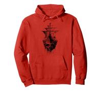Pirate Skull Ghost Ship - Skull & Crossbones Pullover Hoodie