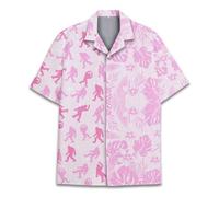 Pirate Skull Hawaiian Shirts for Men Women, Vintage Skull Pirate Treasure Map Shirt Button Down Short Sleeves, Bigfoot 2, Medium