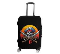 Pirate Skull Island Sunset Luggage Cover for Suitcase Protector Washable L