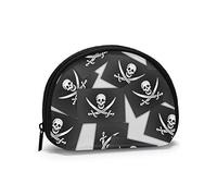 Pirate Skull Sword Rubber Duck with Sunglasses Coin Purse Wallets Change Pouch Funky Key Holder Zipper Small Cosmetic Makeup Bags