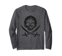 Pirate Skull Swords Jolly Roger Flag Talk Like a Pirate Day Long Sleeve T-Shirt