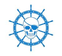 Pirate Skull Wall Decal Ship Wheel Nursery Decor Nautical Vinyl Sticker Child Room Anime Self Adhesive Wallpaper Small - 30x31cm