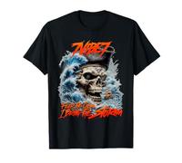 Pirate Skull Waves Urban Art Graffiti Storm Wild Power T-Shirt