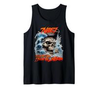 Pirate Skull Waves Urban Art Graffiti Storm Wild Power Tank Top
