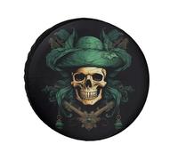 Pirate Skull Weatherproof Spare Tire Cover, Tire Diameters 24-36 Inch, Universal Wheel Protectors for Trailer, Truck, RV, SUV, RV (