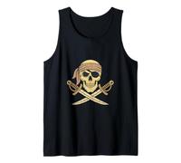 Pirate Skull with Crossed Swords Artwork Jolly Rogers Tank Top