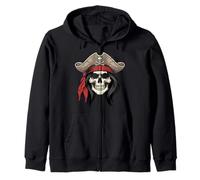 Pirate Skull Woman Jolly Roger Funny Halloween Zip Hoodie