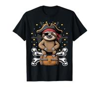 Pirate Sloth Funny Cross Bones Halloween Costume T-Shirt