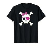 Pirate T Shirt Skull Crossbones Heart Eye Patch Costume Cute T-Shirt, Men, Black, Small