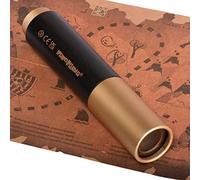 Pirate Telescope Captain Monocular Telescope for Children Adults Pirate Costume Pirate Role Play Treasure Hunt Pirate Children's Birthday Party 16 cm 6X Magnification (Black-Gold)