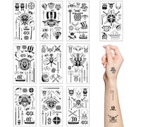 Pirate Temporary Tattoo,10 Sheets Pirate Skull Themed Tattoo Stickers Waterproof Caribbean Pirate Ship Fake Tattoos for Birthday Party Favors Goodie Bags Stuffers Party Fillers