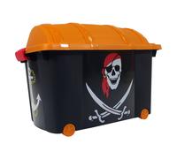 Pirate Theme Kids Toy Chest Storage Box 57L Libbi Lou Black One Size