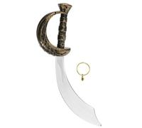 Pirate Toy Set, 2pcs with Pirate Knife B & Gold - Plated Earrings, Perfect for Pirate Themed Party, Ball, Costume & Performance, Pirate Toy Set, 2 - Piece Accessories