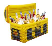 Pirate Treasure Chest Inflatable Cooler 24in, Large Drink Capacity Leakproof PVC for Pool Beach Parties