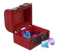 Pirate Treasure Chest with 10 Random Colored 20Mm Water Drop Gems, 2pcs Treasure Box Set, Acrylic Pirate Chest with Diamonds for Boys and Party Favors Random Color
