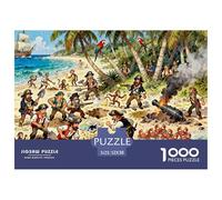Pirate Treasure Island Dig Wooden Jigsaw Puzzle Waterproof 1000 Piece Puzzles for Adults Challenging And Brainteasing Games