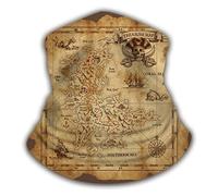 Pirate Treasure Map Ruined Old Parchment Windproof Face Shield Washable Tube Scarf Facial Shield For Outdoor Tennis Men