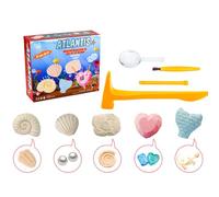 Pirate Treasures Dig Kit with 5 Bricks Digging Tools STEM Archaeology Paleontology Educational Science for Boys Girls Students