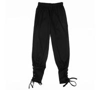 Pirate Trousers Kids Boys Elasticated Waist Winter Trendy Boys Medieval Renaissance Gothic Pants Teens Stretchy Comfy Vacation Casual Sports Bottoms Age 2-12 Years (10-12 Years, Black)