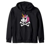 Pirate Unicorn with Eyepatch Funny Unicorn Zip Hoodie