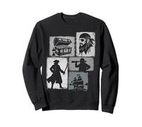 Pirate Vintage Collage Sailor Captain Treasure Hunter Sweatshirt
