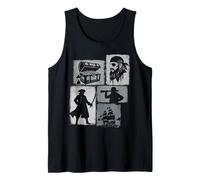Pirate Vintage Collage Sailor Captain Treasure Hunter Tank Top