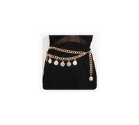 Pirate Waist Chain Gold Chain Belt for Women Coin Pendant Silver Belt Chain Beach Belly Body Chains Pirate Accessories Women Fashion Waist Jewelry, adjustable, stainless steel, No Gemstone