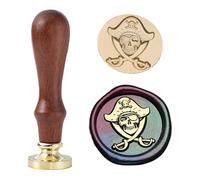 Pirate Wax Stamp - Ychostamp Halloween Seal Wax Stamp, Skull One-Eyed Captain Badge Seal, Cross Blade Darkness Series for Spooky Envelope, Party Invitation