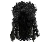Pirate Wig Long Curly Wigs Pirate Costume Men Black Captain Man Costume for Halloween Cosplay Party