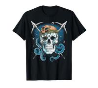 Pirates Costume Cruise Captain Crossbones Sword Skeleton T-Shirt