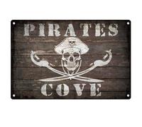 Pirates Cove Vintage Tin Sign Retro Metal Art Wall Poster for Man Cave Home Club Cafe Garage Decor 7.9 X 11.9 Inch
