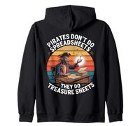 Pirates don't do spreadsheets, they do treasure sheets Retro Zip Hoodie