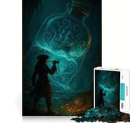 Pirate's Dream in A Bottle 1000 Teenager Pieces Jigsaw Puzzle Memory Boost Calm Escape Pattern Assembly Warm Surprise (38x52cm)