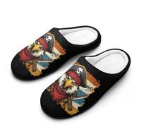 Pirates Eagle1 Vintage Funny Men's Cotton Slippers Soft Non-Slip Rubber Sole House Slipper Indoor Outdoor