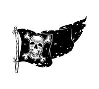 Pirates Flag Hand Drawn Doodle Vintage Drawing in Style Pirates Equipment Concept Fine Carving Decals 40x52.2cm Art Mural Painting Black