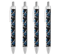 Pirates Jolly Roger Retractable Ballpoint Pens Black Gel Ink Pen Smooth Writing for Office Home Work