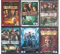 PIRATES OF THE CARIBBEAN 1-6 COMPLETE COLLECTION / THE CURSE OF THE BLACK PEARL on stranger tides SALAZAR'S REVENGE lost disc AT WORLD'S END = ULTIMATE 6x UK DVD SET