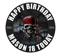 Pirates of The Caribbean Cake Topper 7.5 Inch Personalised Edible on Icing Sheet with HI-RES Image