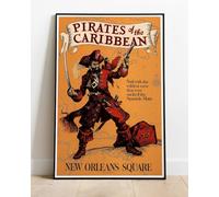 Pirates Of The Caribbean Disney World Disneyland Vintage Advertising :: Huge 36"x24" Poster Print Similar (Slightly Larger) to A1 Size : Retro Reproduction BRING YOUR WALLS TO LIFE !!