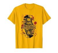 Pirates Of The Carribean Jack Sparrow Splatter T-Shirt, Men, Golden Yellow, Medium
