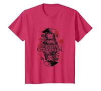 Pirates Of The Carribean Jack Sparrow Splatter T-Shirt, Youth, Red Heather, Medium