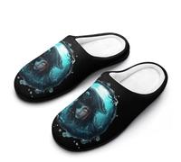 Pirates One Eyed Mermaid Men's Cotton Slippers Soft Comfy Slip Indoor Outdoor Casual House Shoes for Winter 7-8(40-41)