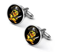 Pirates Rubber Duck Men's Cufflinks Classic Alloy Cuff Link Fashion Shirt Accessories for Business Party Wedding 1.7cm